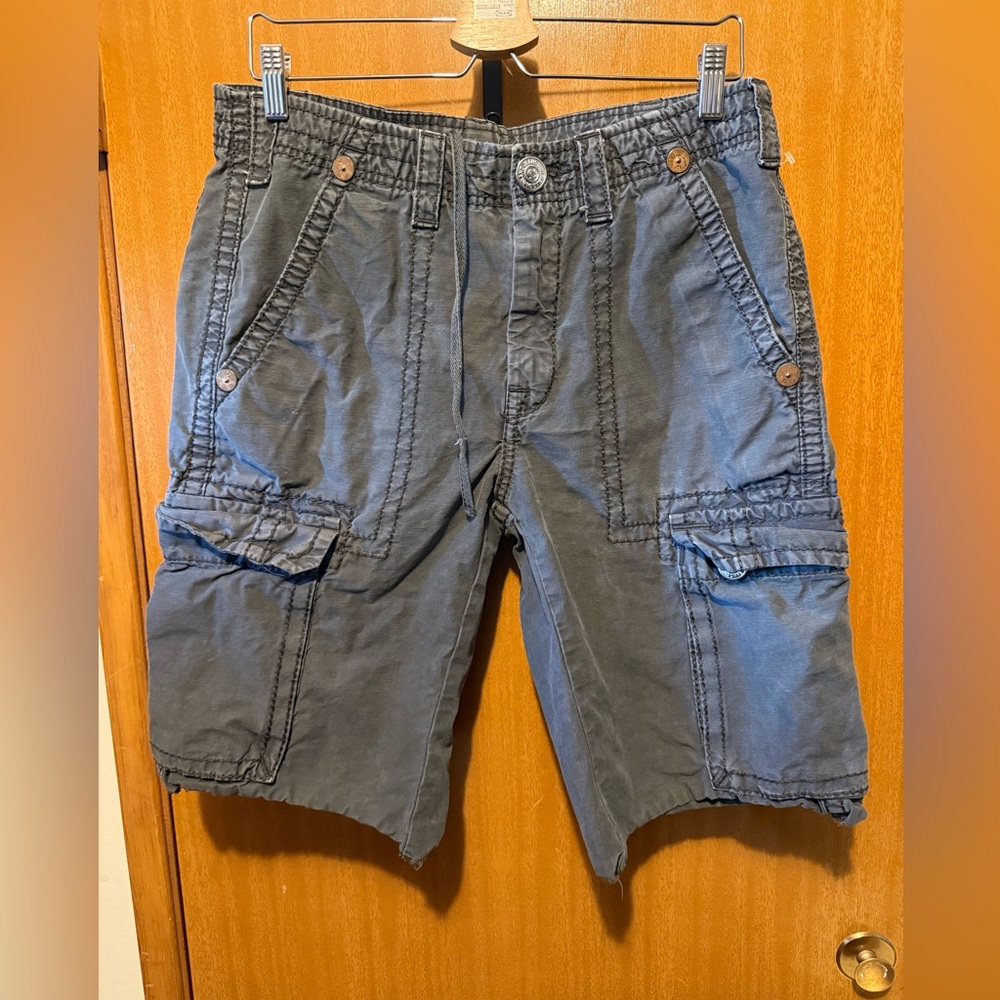 True religion Charcoal Cargo Shorts